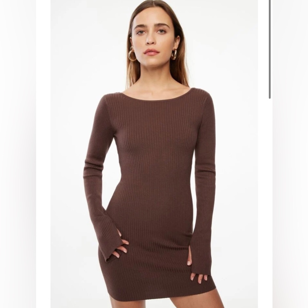 Open back long sleeve mini dress BNWT